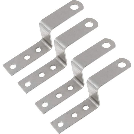 4 supports en forme de Z, équerres d'angle droit, fixations pour cadres photo, supports pour meubles, étagère, maison, abri, portail - 25 mm (1/5)