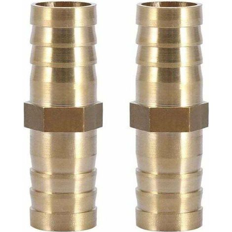 Bardusch-(16mm 2pcs)Raccord de Tuyau Droit à Deux Voies Raccord en Laiton Barbelé Connecteur de Tube Jonction 6/8/10/12/14/mm (1/4)