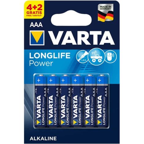 Longlife Power AAA Alkalibatterie – LR-3 Varta Blister 6 Einheiten