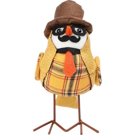 Figurine Oiseau - Décoration Automne Maison Bureau Fenêtre Étagère 15 cm x 9 cm Tissu - Lot de 1 (1/5)