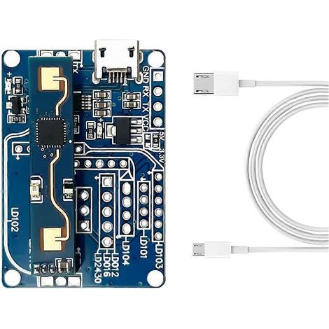 Module de détection de présence humaine radar LD2410B 24 GHz avec carte de test BT+Radar et capteur de mouvement à ondes millimétriques LD2420 (5 V). (1/5)