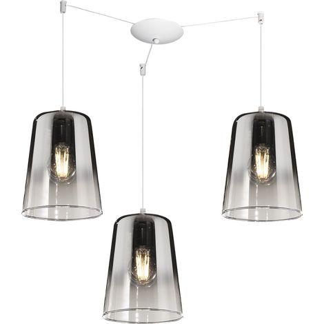 Lampadario top light shaded 1164bi s3 s cr e27 led vetro cromo lampada soffitto moderna
