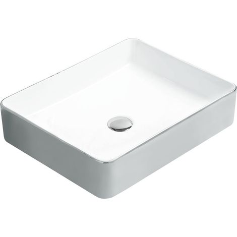 Mexen Estela Aufsatzwaschbecken 50 x 40 cm, Weiß/Silber - 22105052