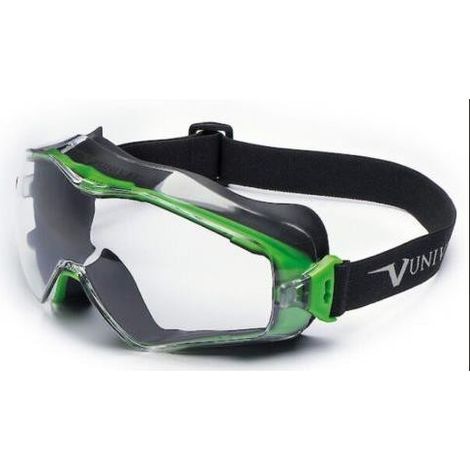 Gafas de visión Univet 6x3 EN 166 EN 170 Marco gunmetal / verde Lente clara de policarbonato - 6X3.00.00.00