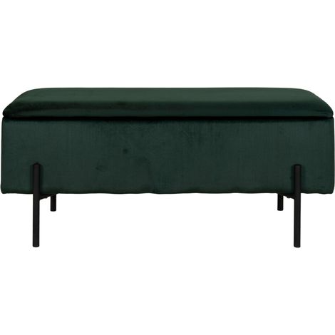 ASHFORD- Banc avec rangement en velours vert 95 cm (1/4)