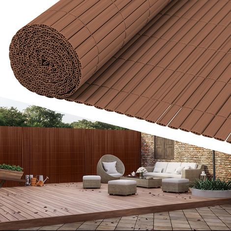 TolleTour PVC Sichtschutzmatte Balkon & Zaun – Wetterfester Sichtschutzzaun für Zaun, Windschutz, Zuschneidbar Braun 100x300cm