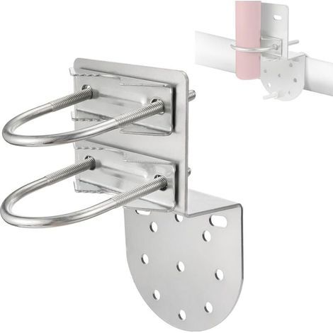 Support Mural Antenne Fixation Mât Antenne Antirouille Accessoires Matériels pour Extérieur Maison Support de Poteau d'antenne Kits de Montage (1/4)