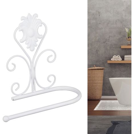 Porte-essuie-tout mural pour cuisine et salle de bain, support papier toilette (Blanc) (1/5)