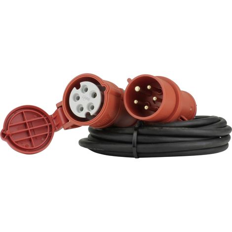 CEE-Verlängerung 5-polig 16A H05RR-F5G1,5 5m rot Stecker & Kupplungen (1/2)