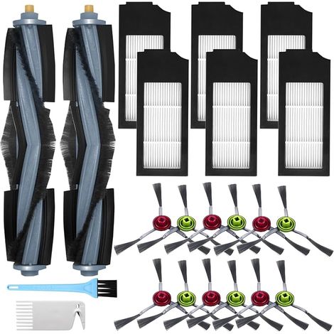 VUSZR Accessoires pour Ecovacs Deebot X1 Omni / X1 e Omni / X1 Turbo / X1 / X1 Plus Aspirateur, 2 Brosse Principale, 12 Brosses Latéral (1/5)