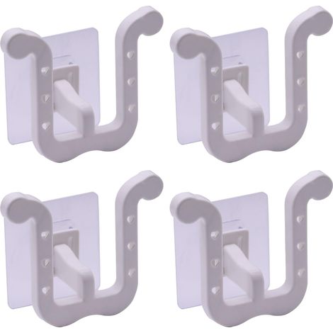 Lot de 4 supports à chaussures muraux sans perçage - Fixation adhésive pour porte,salle de bain,couloir - Blanc (1/5)