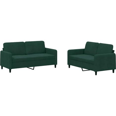 Maison Exclusive - Set di Divani 2 pz Verde Scuro in Velluto