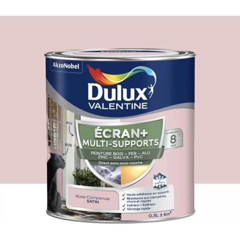 Peinture DULUX VALENTINE Ecran+ Multi-supports Rose campanule 0,5 L (1/4)