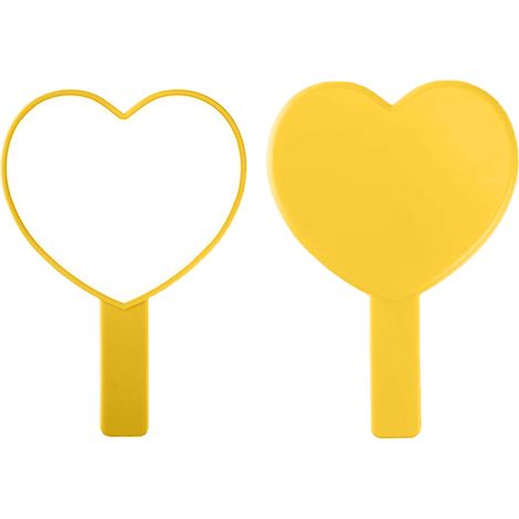 Miroir De Voyage En Forme De Coeur - Miroir Cosmétique Portable Avec Poignée - Pour Maquillage Et Retouche Rapide - 1 Pièce (1/5)