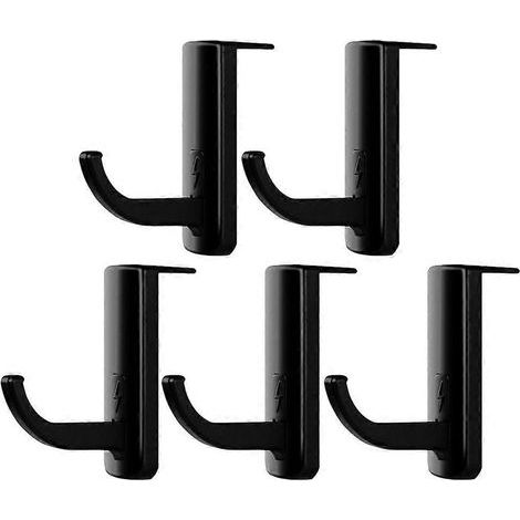 Wandhalterung für Kopfhörer (5er-Set), Monitor-/Over-Ear-Kopfhörerhalterung – 8,00 x 6,00 x 3,00 cm – Schwarz (1/4)