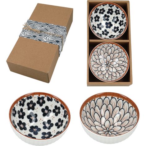 Set mit 2 Porzellanschüsseln für Reis, Suppen, Salate und asiatische Küche (1/5)