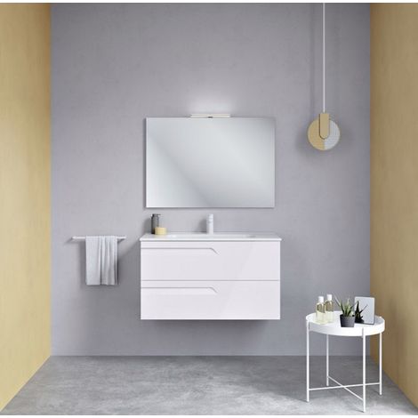 ROYO VITALE Conjunto Mueble de Baño Completo 2 Cajones Blanco Brillo - Medida: 80 cms - ref: C0072598 (1/2)