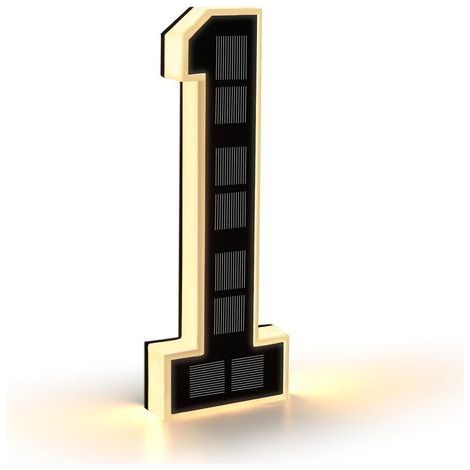 Numéro de Maison Lumineux Noir (1 Noir, 23 cm) Numero de Maison Exterieur Solaire Illuminé pour Extérieur étanche, Numero Porte, Plaque de Numéro de Maison Illuminée Solaire (1/5)