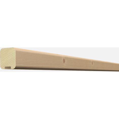 Kordo – Main courante murale en sapin brut – Dimensions 65x65x2140mm – Pose intérieure – Supports de fixation inclus