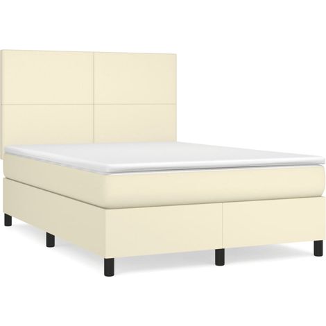 Maison Exclusive - Boxspringbett mit Matratze Creme 140x190 cm Ku