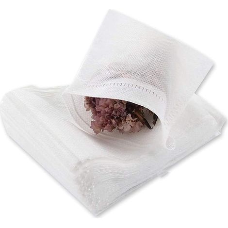 Sachet à Thé Jetable - 7 x 9 cm - Cordon de Fermeture - Pour Thé en Vrac Café Herbes Épices - 400 Pièces (1/5)