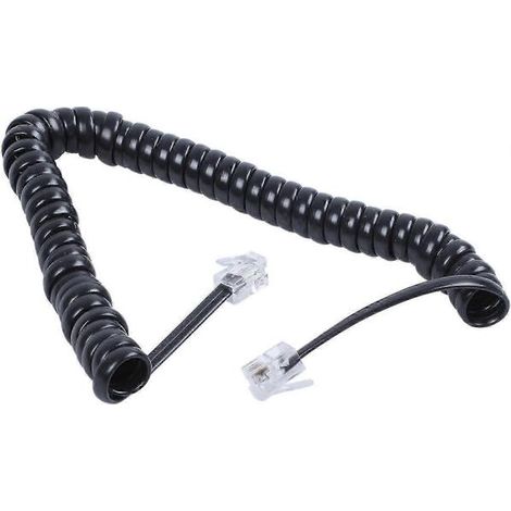 Câble spiralé extensible de remplacement RJ9 4P4C pour combinés téléphoniques (1/5)