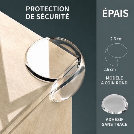 Protège-coin de meuble sphérique transparent en PVC épais anti-collision réf 0898 10 g – Livraison gratuite