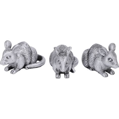 Juego de 3 soportes de resina para macetas, con forma de figuritas de animales, para decoración de interiores y exteriores (ratón). (1/5)