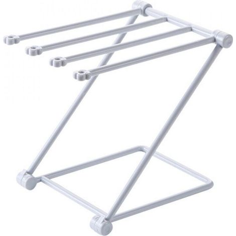 Porte-serviettes sur pied en plastique gris 20 x 16 cm, adapté aux salles de bains, cuisines, éviers et plans de travail.