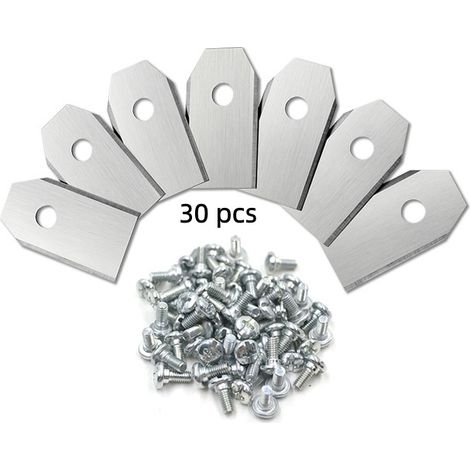 Lot de 30 lames argentées pour tondeuses à gazon robotisées, lames de rechange pour tondeuses intelligentes et outils de jardinage (1/5)