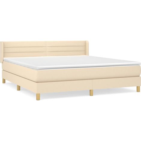 Maison Exclusive - Boxspringbett mit Matratze Creme 180x200 cm St
