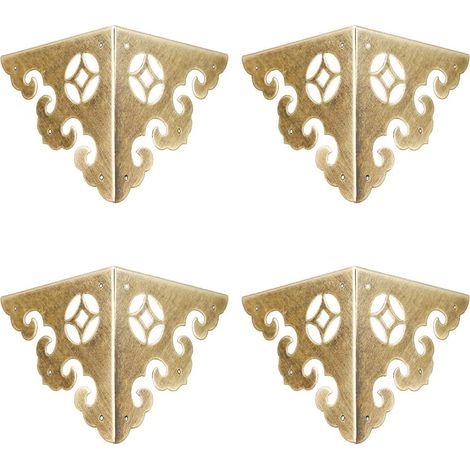 Protections d'angle métalliques, vintage (lot de 4) en laiton (1/5)