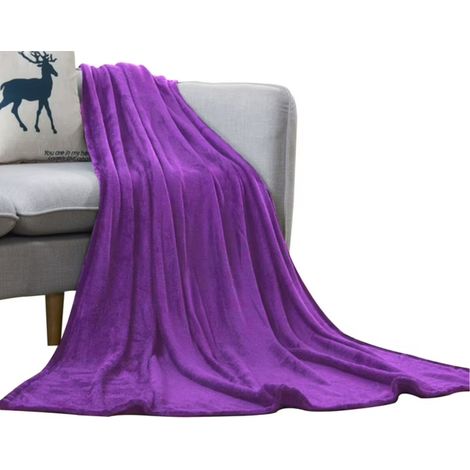 Grande couverture polaire violette, douce et moelleuse pour femmes, hommes et adolescents, couverture légère en microfibre moelleuse toutes saisons, 50 x 60 pouces