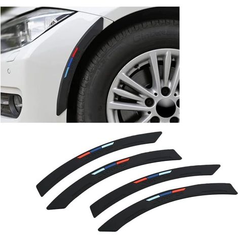 Set of 4 universal black car fender flares, bumper and door trims, anti-scratch stickers (1/5)