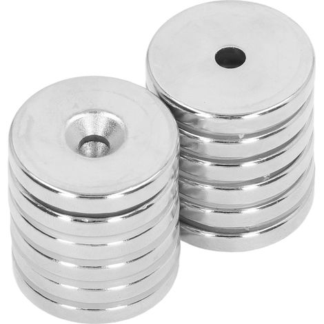 12 Stück Neodym-Magnete, 30 x 5 mm, starke Magnetkraft, rund, mit 5-mm-Loch (1/5)