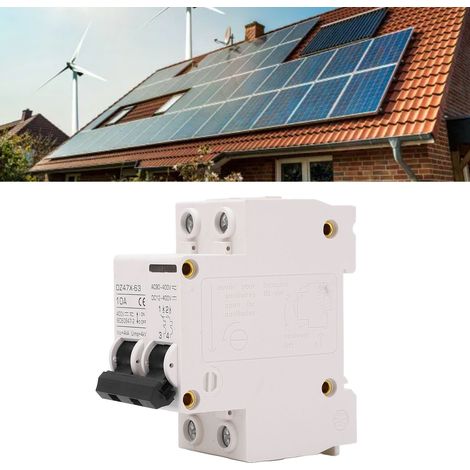 Disjoncteur miniature BAOYIDZ47X-63 10 A 400 V AC/DC 2P pour systèmes photovoltaïques à panneaux solaires, montage sur rail DIN (1/5)