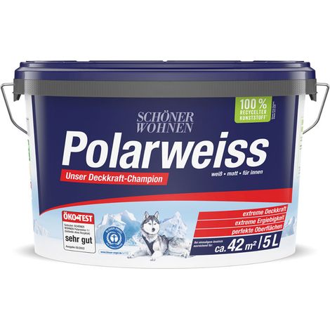 Schöner Wohnen Polarweiss Innenfarbe 5,0 Ltr. weiß hohe Deckkraft (1/5)