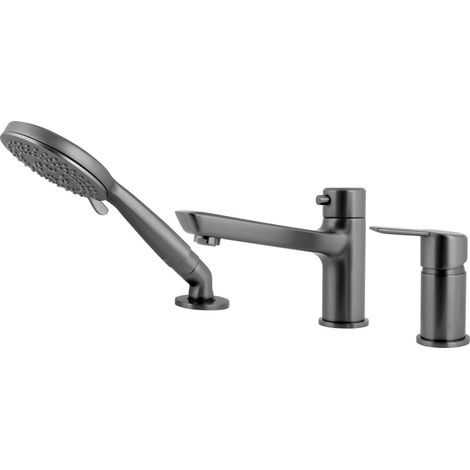 Kit mitigeur de baignoire 3 trous finition laiton titane - Stapol