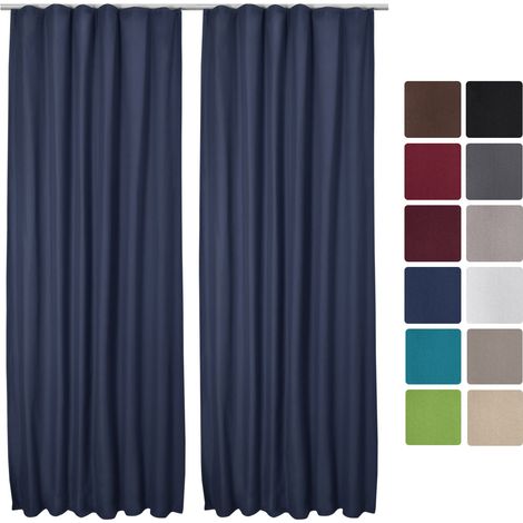 Beautissu – Lot de 2 rideaux thermiques 140x245cm – Tissu lourd 210g/m² – Protection chaleur et froid – 90% d'opacité