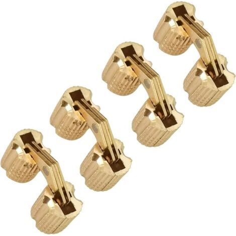 Ensemble de quatre charnières invisibles en laiton, mini-charnières invisibles rondes de 8 mm, adaptées aux portes en bois.-NANOTEH (1/4)
