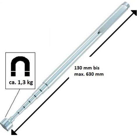 TOOLCRAFT TO-6541704 Cric magnétique extensible en forme de stylo 130 - 630 mm, force de levage 1,3 kg Levier magnétiqu (1/5)