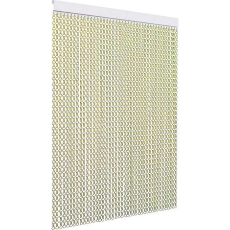TENDAGGIMANIA Tenda Antimosche per Porte e Finestre - Colore binario: Argento - Modello Catena in Alluminio - (L.100 CM X H.240 CM, Oro)