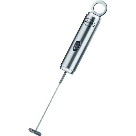 RÖSLE Schiumalatte multifunzione, schiumatore elettrico e di alta qualità, per montare il latte e per la vinaigrette, con 2 velocità, acciaio inox 18/10 (1/5)