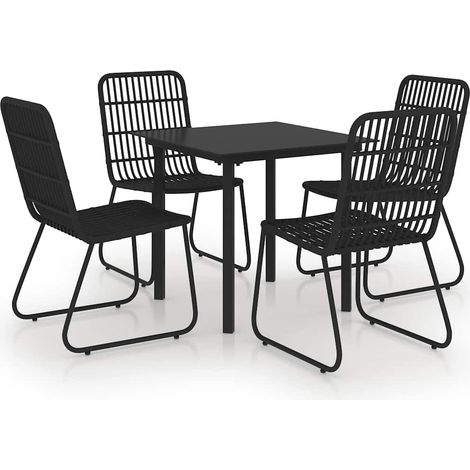 Maison Exclusive - Set da Pranzo da Giardino 5 pz in Polyrattan e Vetro (1/5)