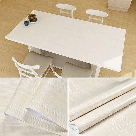 Cinta papel autoadhesiva aspecto madera muebles, rollo PVC, adhesivo decorativo cocina, adhesivos decorativos revestimiento pintado, 40 cm x 2 m (1/5)