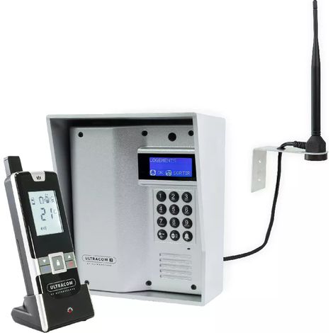 Interphone 600m autonome sans-fil - UltraCOM3 visière argentée + combiné + antenne : "contourner obstacle / pilier" (1/5)