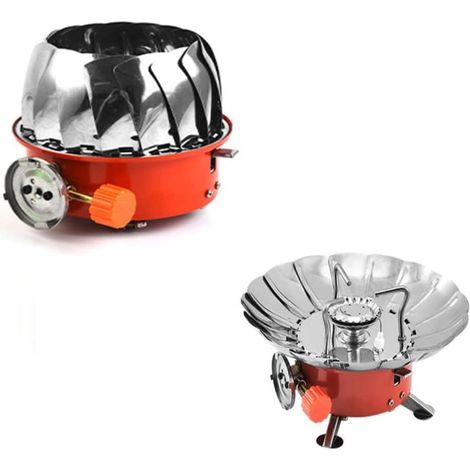 Fornello a gas portatile da campeggio, piccolo fornello a gas pieghevole, fornello a gas portatile da campeggio, mini fornello a gas, 2800 W, 468 g, antivento, per esterni, facile da maneggiare, barbe