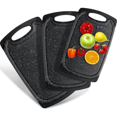 3 Planche à découper,Plastique PP,Antidérapante,Cuisine,Viande Légumes Fruits (1/5)