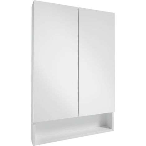 Lupo weißer hängender Badezimmerschrank mit Spiegel 60x90 cm