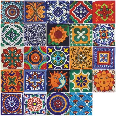 Reno – Adhesivos decorativos impermeables para pared de 10x10 cm – Paquete de 24 adhesivos para azulejos – Para baño y cocina (1/5)